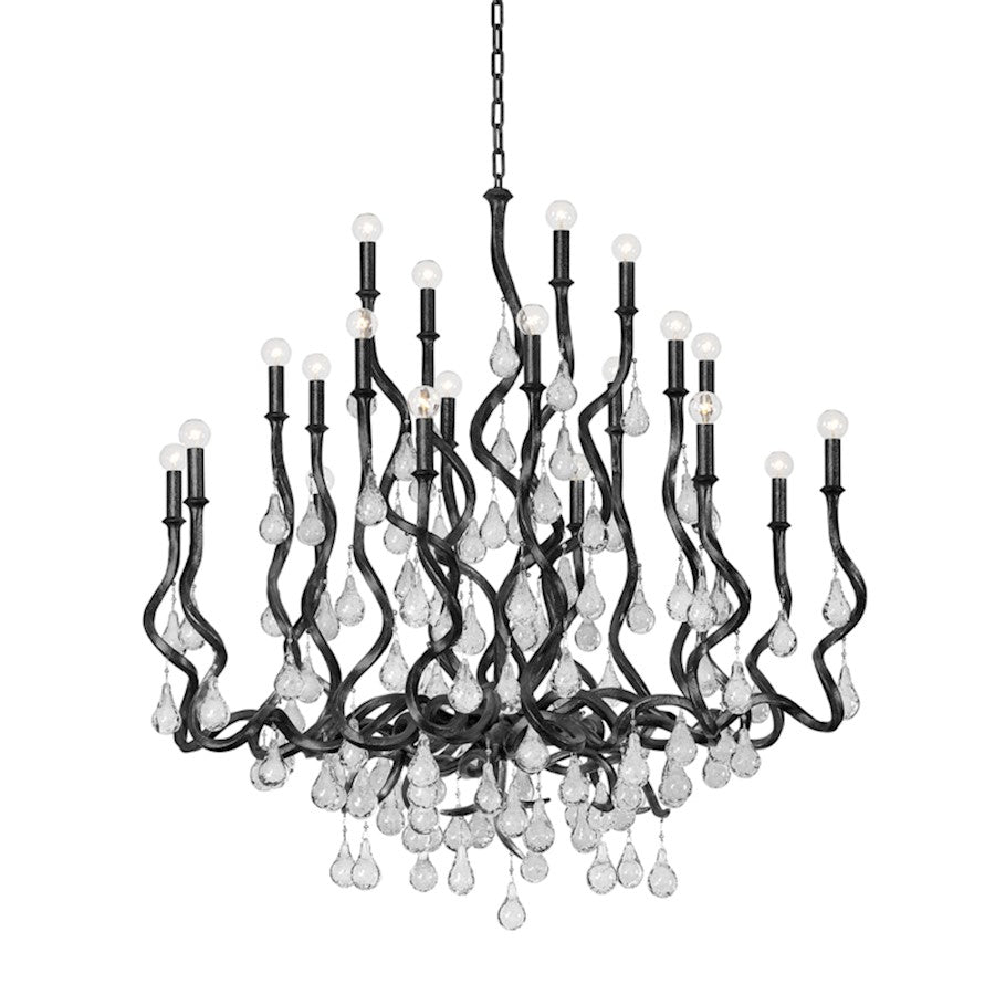 Corbett Lighting Aveline 20 Light Chandelier, Black Silver/Clear - 414-48-BSL