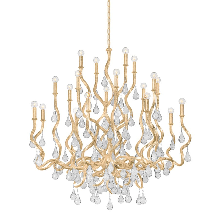 Corbett Lighting Aveline 20 Light Chandelier, Gold Leaf/Clear - 414-48-GL