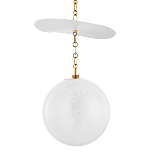 Corbett Lighting Antoinette 1 Light Pendant, Vintage Brass/Cloud - 419-25-VB-GSW