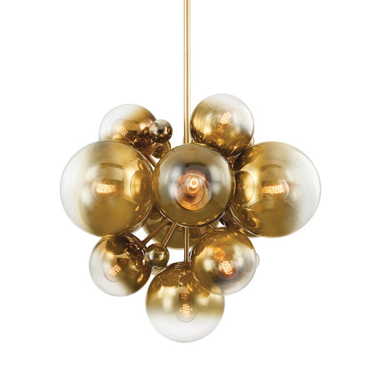 Corbett Lting Kyoto 13 Lt Chandelier, Brass/Clear/Plated Ombre - 427-36-VPB