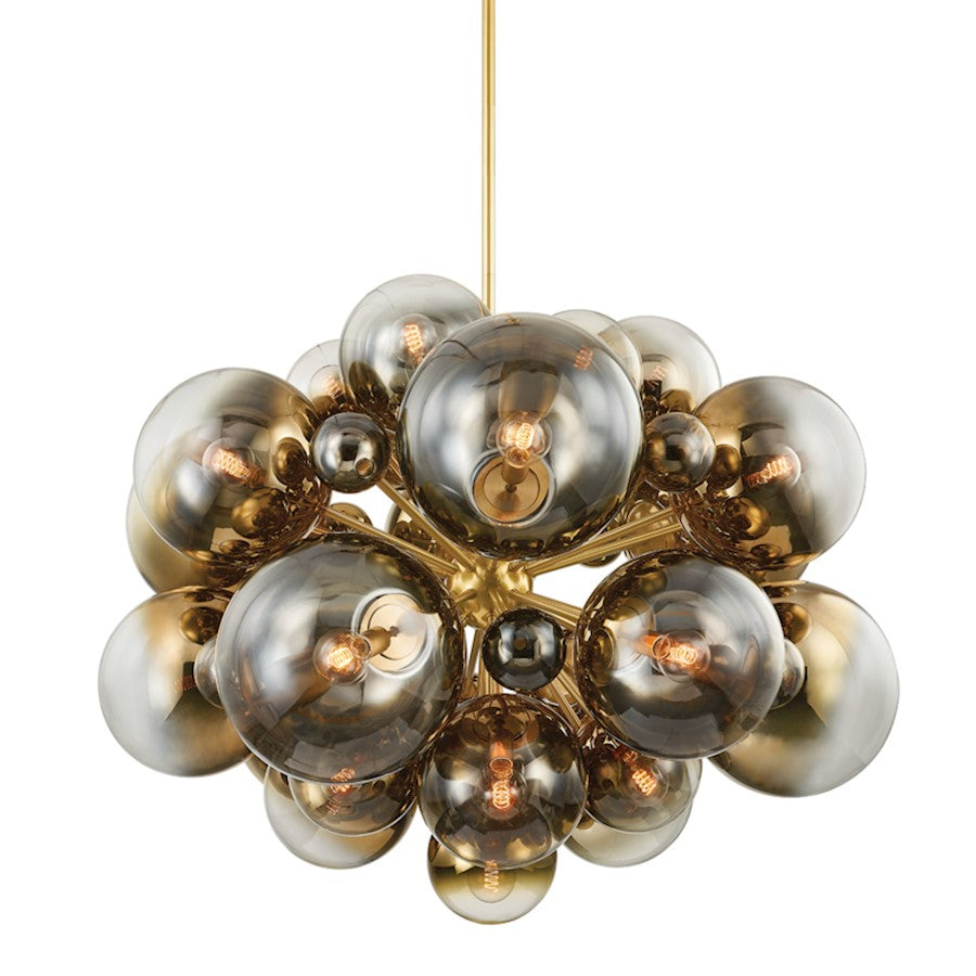 Corbett Lting Kyoto 25 Lt Chandelier, Brass/Clear/Plated Ombre - 427-54-VPB