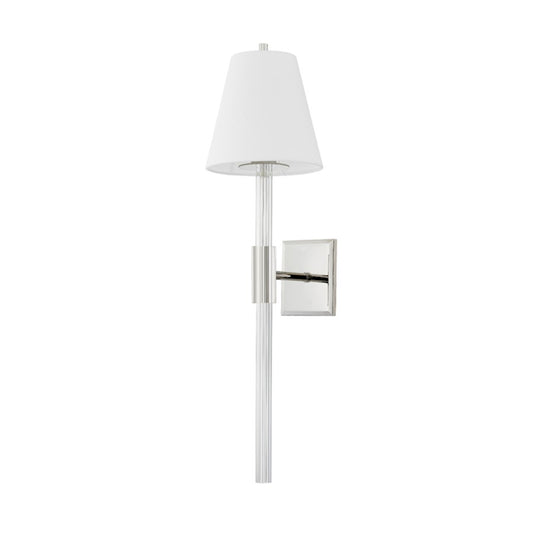 Corbett Lighting Martina 1 Light Wall Sconce, Polished Nickel/White - 431-01-PN