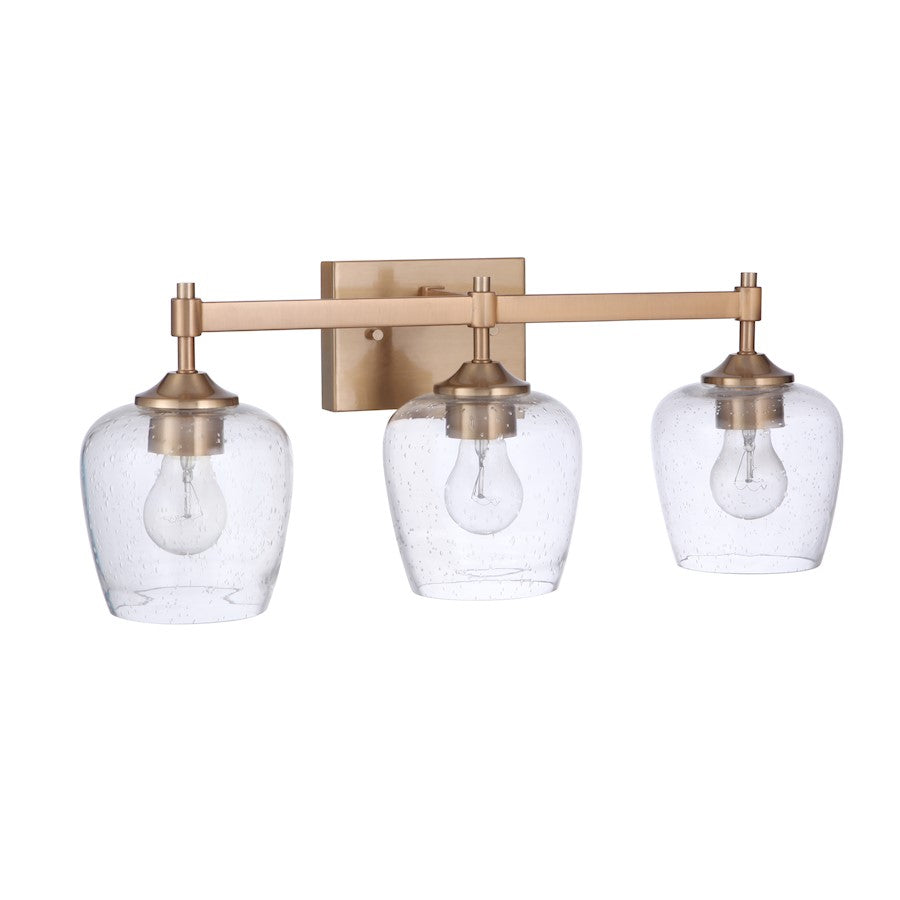 Craftmade Stellen 3 Light Vanity, Satin Brass - 12422SB3