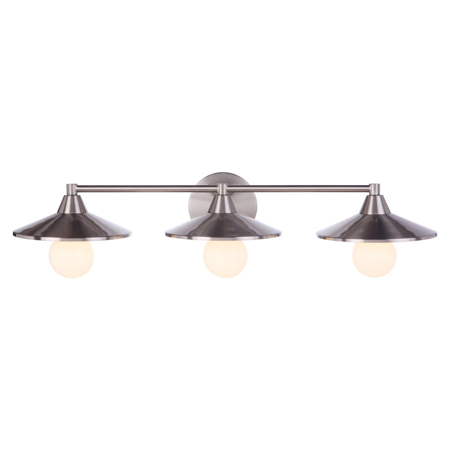 Craftmade Isaac 3 Light Vanity, Brushed Polished Nickel - 12529BNK3