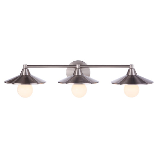 Craftmade Isaac 3 Light Vanity, Brushed Polished Nickel - 12529BNK3