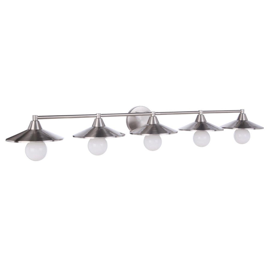 Craftmade Isaac 5 Light Vanity, Brushed Polished Nickel - 12546BNK5