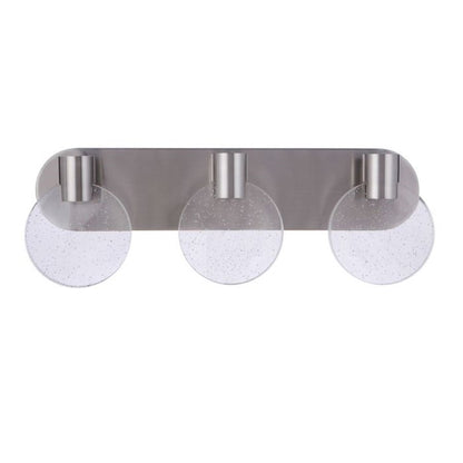 Craftmade Glisten 3 Light LED Vanity, Polished Nickel/Seeded - 15122BNK-LED