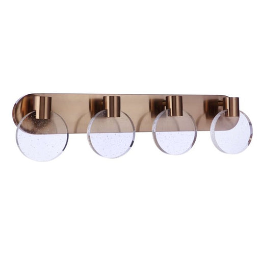 Craftmade Glisten 4 Light LED Vanity, Satin Brass/Seeded - 15130SB-LED
