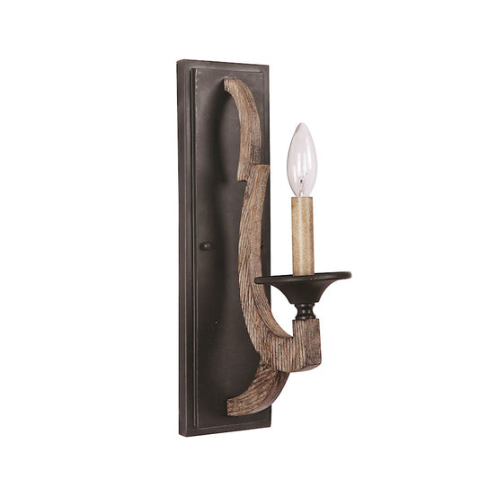 Winton 1 Light Wall Sconce, Weathered Pine/Bronze