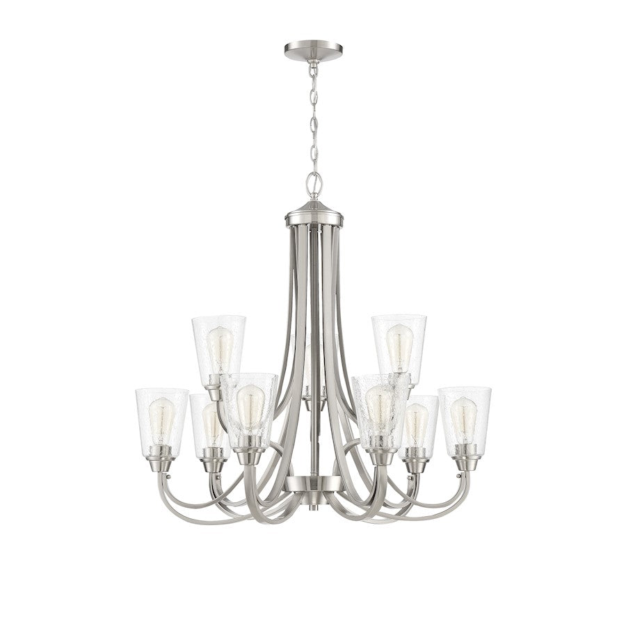 Craftmade Grace 9 Light Chandelier, Brushed Polished Nickel - 41929-BNK-CS