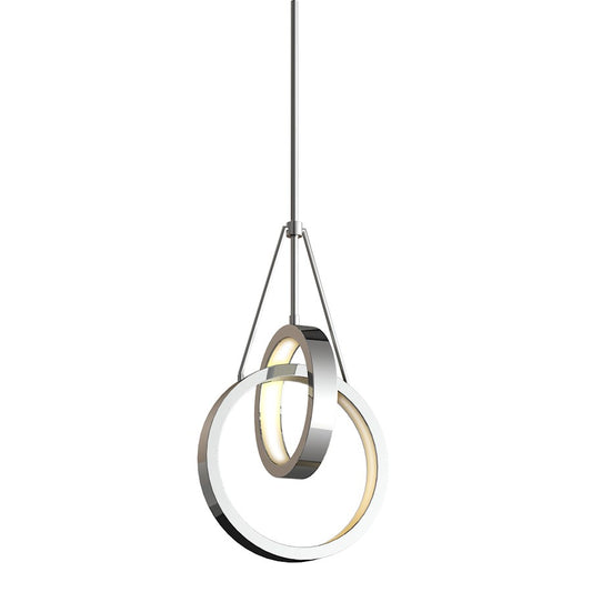 2 Ring LED Pendant, Chrome