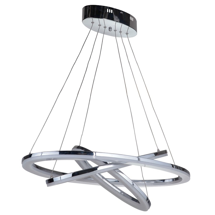 3 Ring LED Pendant, Chrome