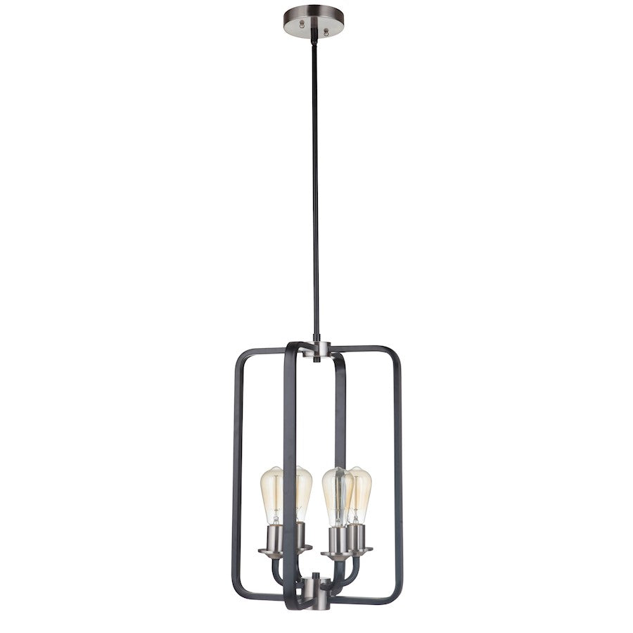 Craftmade Randolph 4 Light Foyer, Black/BP Nickel - 50334-FBBNK