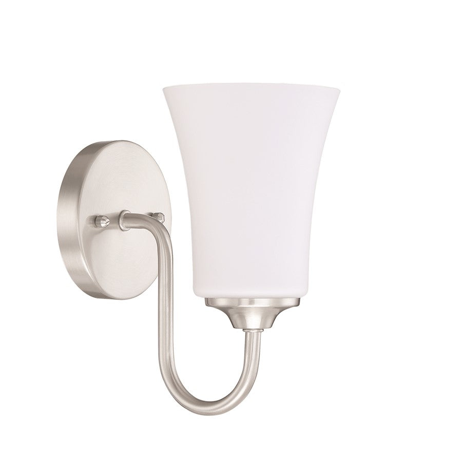 Craftmade Gwyneth 1 Light Sconce, BP Nickel/Frosted - 50401-BNK-WG