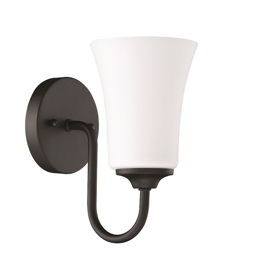 Craftmade Gwyneth 1 Light Wall Sconce, Flat Black/Frosted - 50401-FB-WG