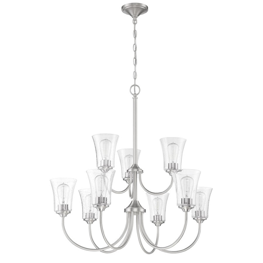 Craftmade Gwyneth 9 Light Chandelier, Brushed Polished Nickel - 50429-BNK