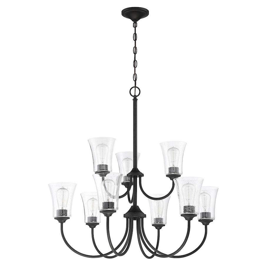 Craftmade Gwyneth 9 Light Chandelier, Flat Black - 50429-FB