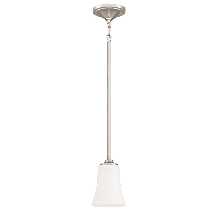 Craftmade Gwyneth 1 Light Mini Pendant, BP Nickel/Frosted - 50491-BNK-WG