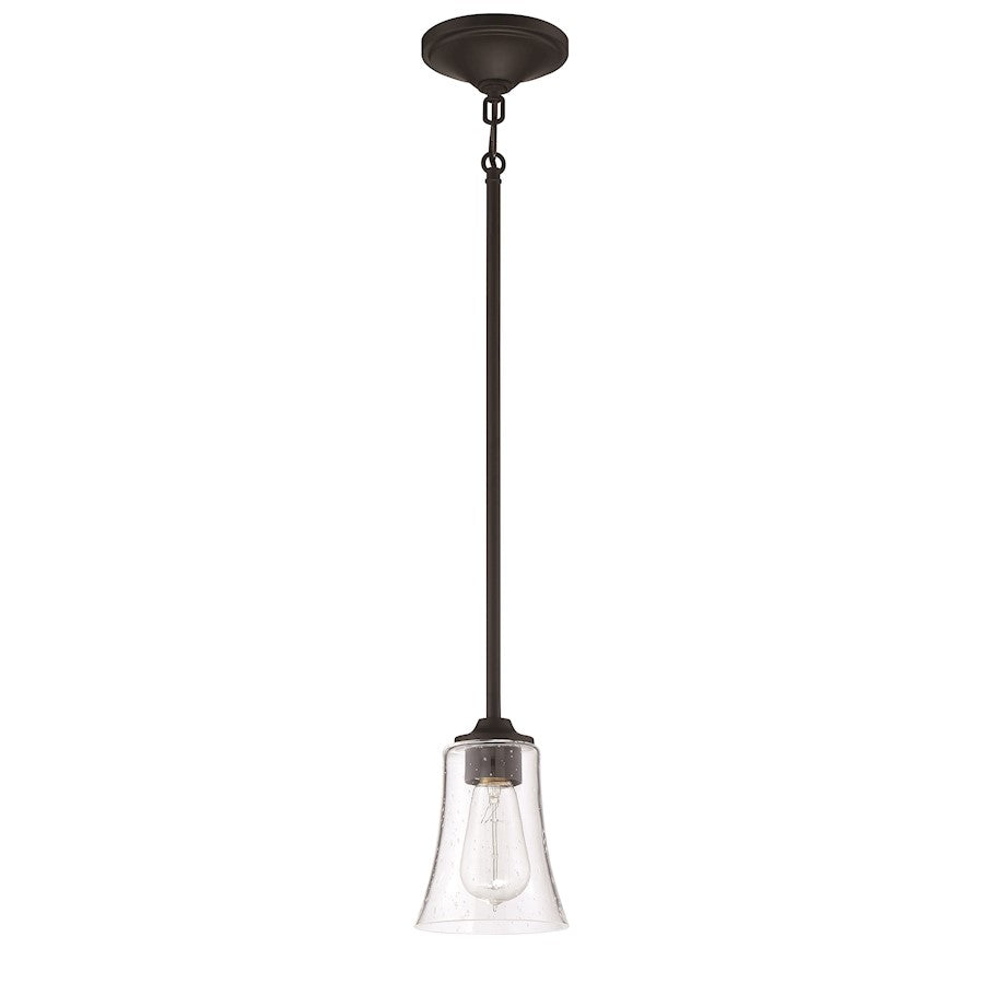 Craftmade Gwyneth 1 Light Mini Pendant, Flat Black - 50491-FB