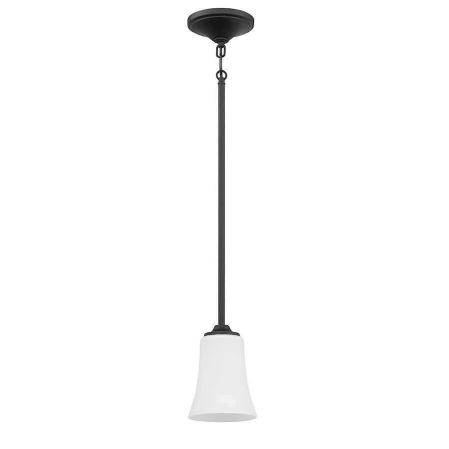 Craftmade Gwyneth 1 Light Mini Pendant, Flat Black/Frosted - 50491-FB-WG