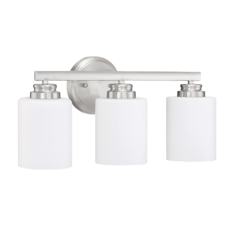 Craftmade Bolden 3 Light Vanity, Brushed Polished Nickel/Frosted - 50503-BNK-WG