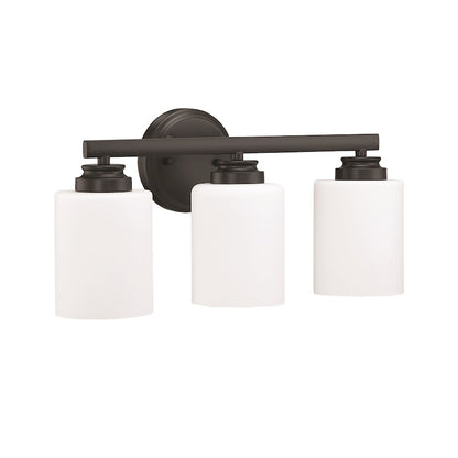 Craftmade Bolden 3 Light Vanity, Flat Black/Frosted - 50503-FB-WG