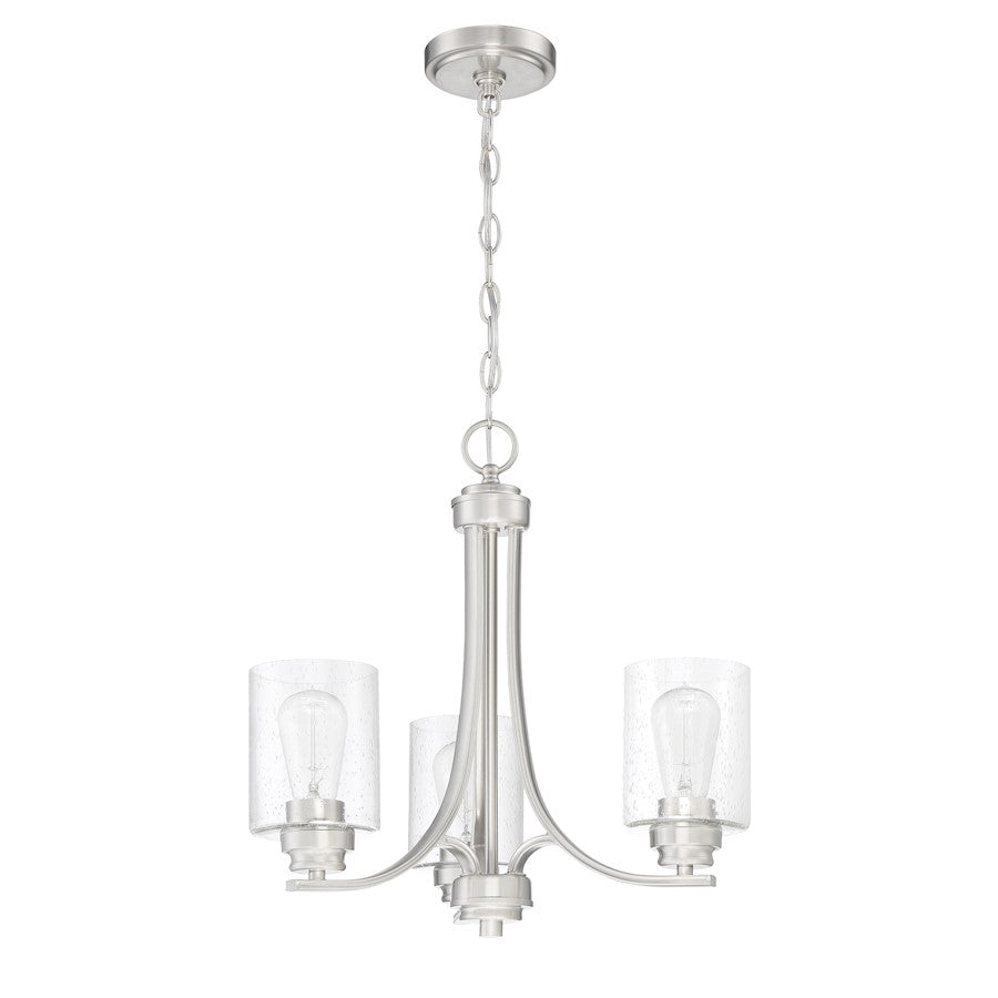 Craftmade Bolden 3 Light Chandelier, Brushed Polished Nickel - 50523-BNK