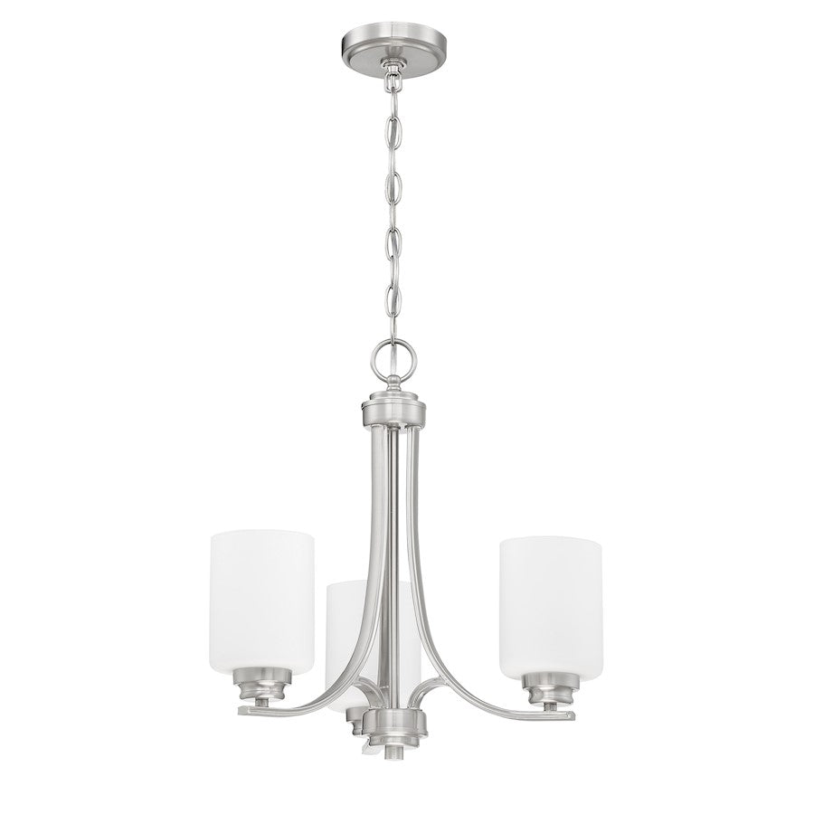 Craftmade Bolden 3 Light Chandelier, BP Nickel/Frosted - 50523-BNK-WG