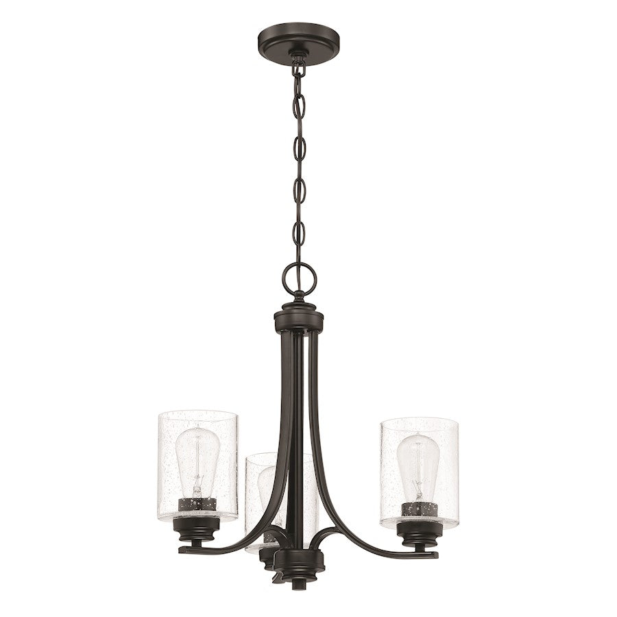 Craftmade Bolden 3 Light Chandelier, Flat Black - 50523-FB