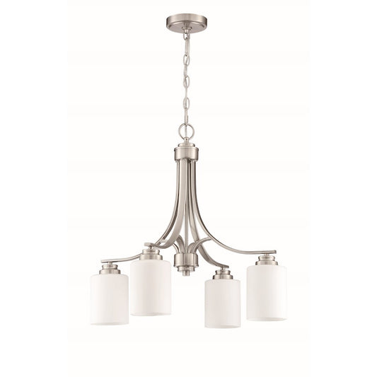 Craftmade Bolden 4 Light Chandelier, BP Nickel/Frosted - 50524-BNK-WG