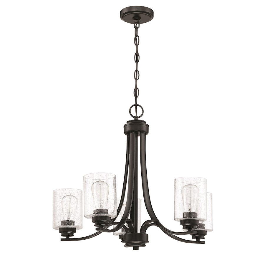 Craftmade Bolden 5 Light Chandelier, Flat Black - 50525-FB