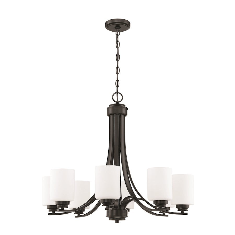 Craftmade Bolden 8 Light Chandelier, Flat Black/Frosted - 50528-FB-WG