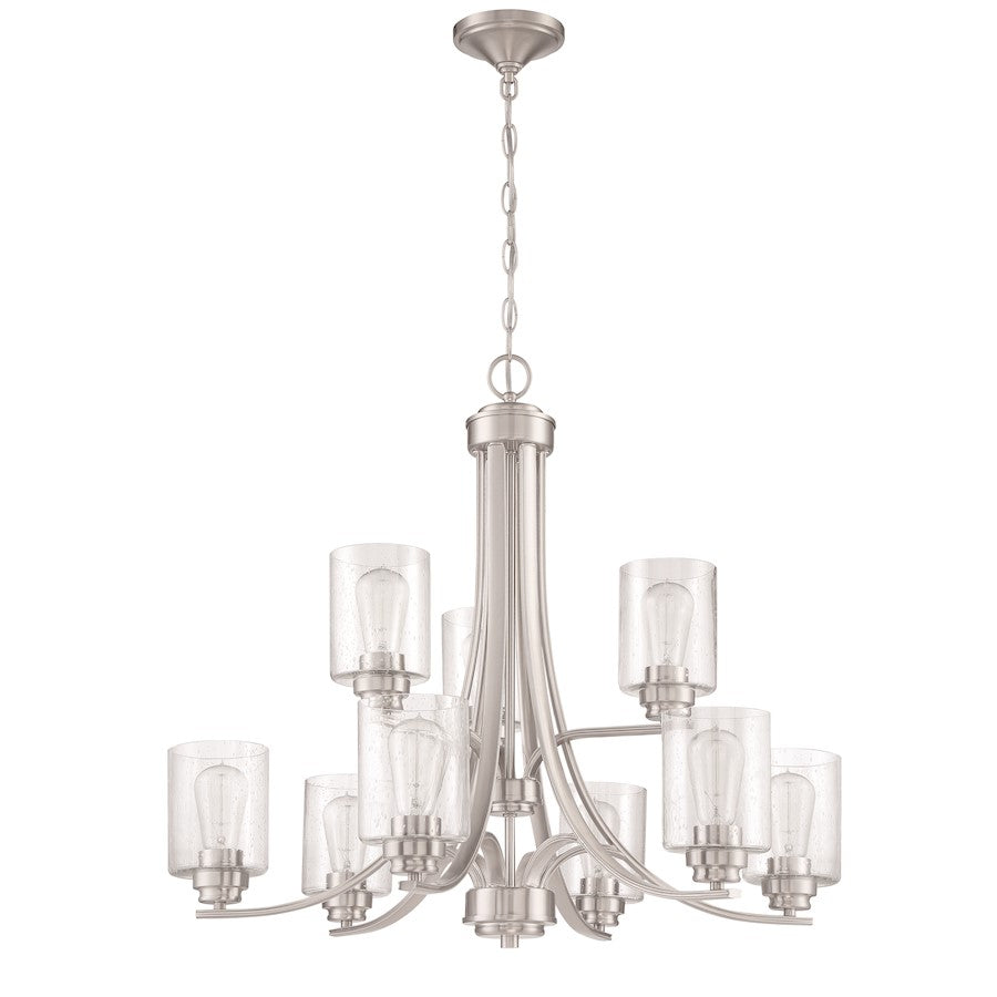 Craftmade Bolden 9 Light Chandelier, Brushed Polished Nickel - 50529-BNK