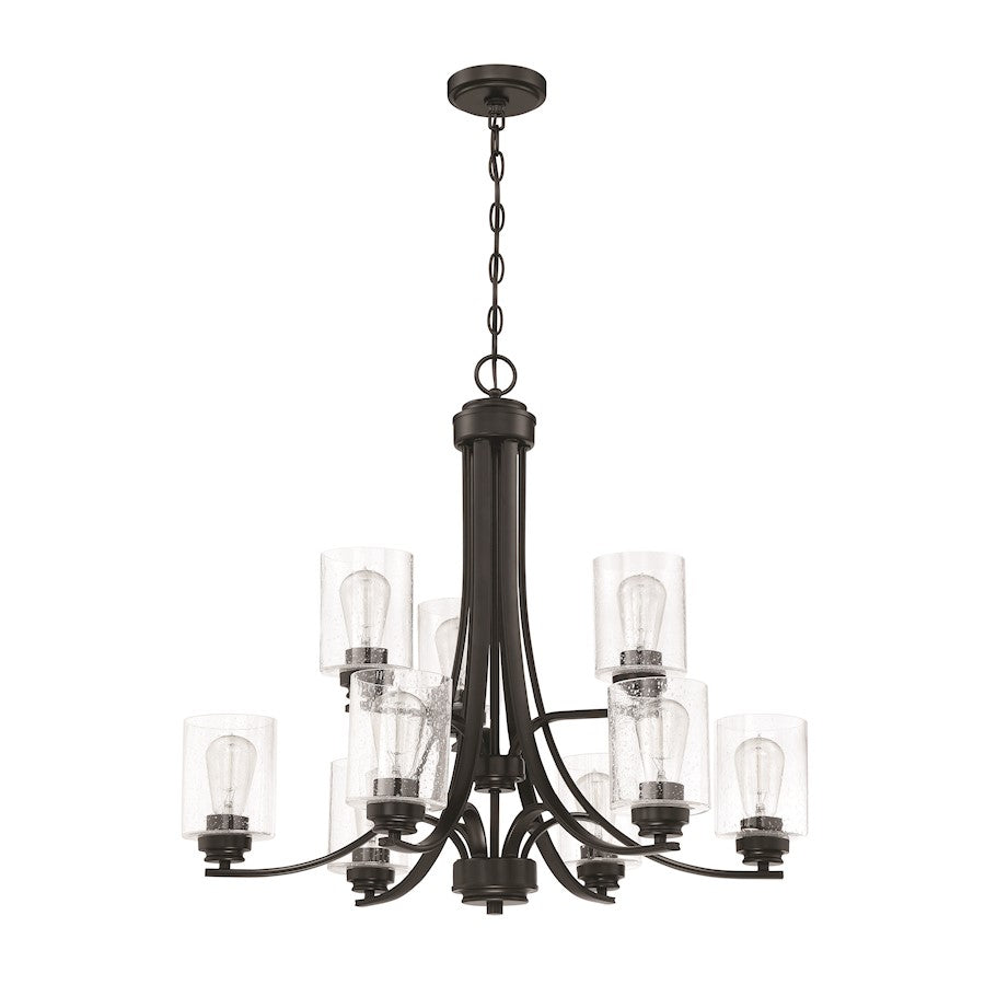 Craftmade Bolden 9 Light Chandelier, Flat Black - 50529-FB