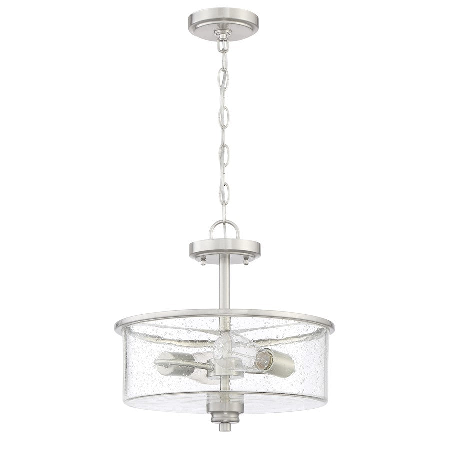 Craftmade Bolden 2 Light Semi Flush/Pendant, BP Nickel - 50552-BNK