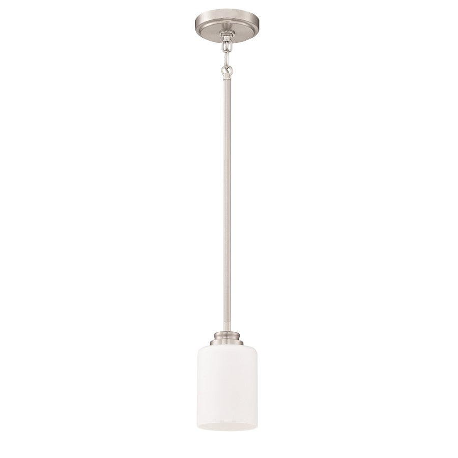 Craftmade Bolden 1 Light Mini Pendant, BP Nickel/Frosted - 50591-BNK-WG