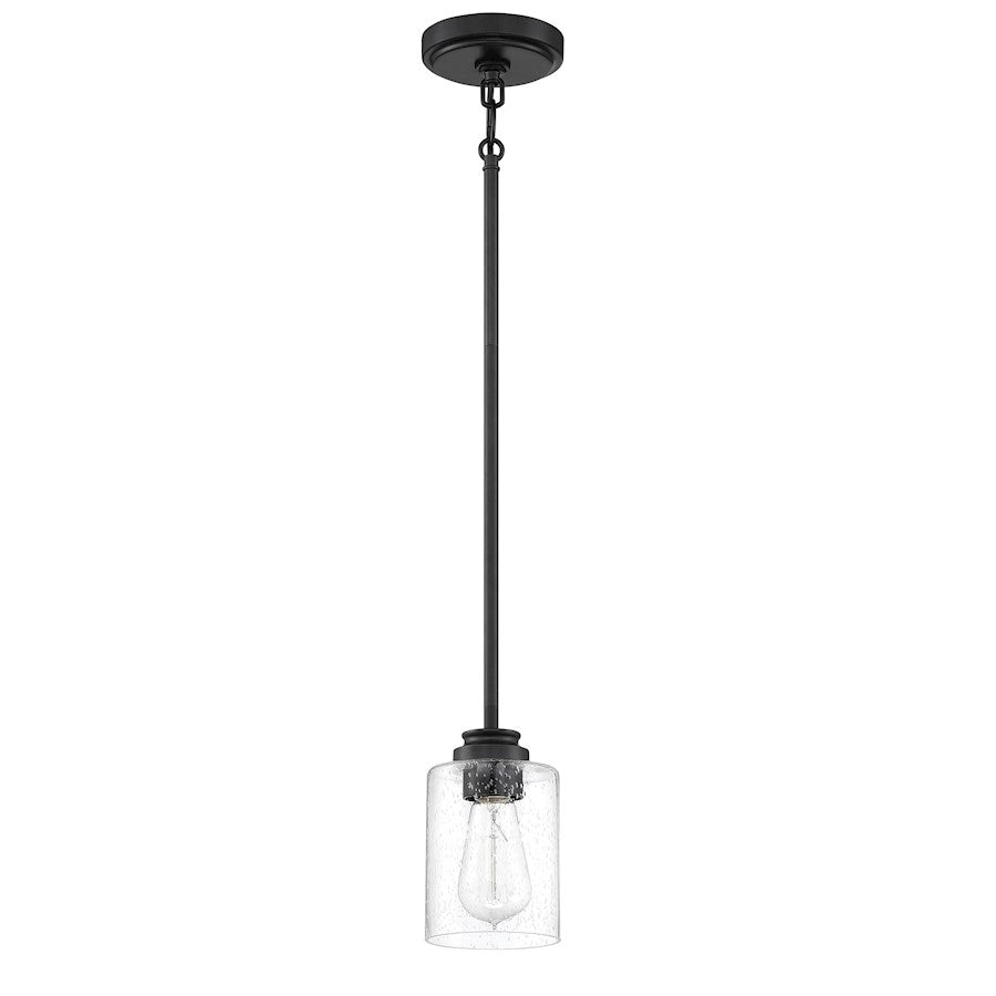 Craftmade Bolden 1 Light Mini Pendant, Flat Black - 50591-FB