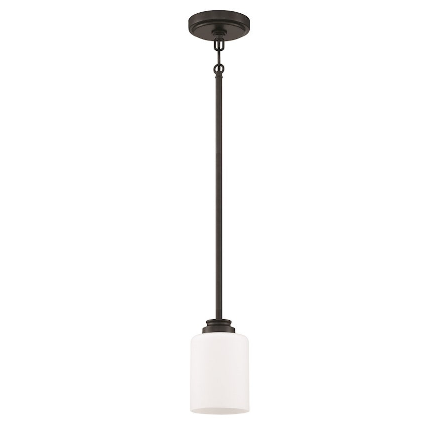 Craftmade Bolden 1 Light Mini Pendant, Flat Black/Frosted - 50591-FB-WG