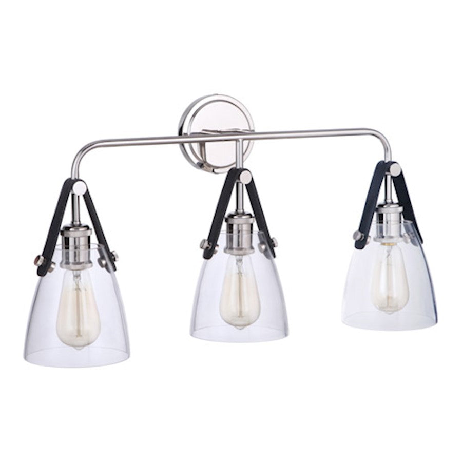 Craftmade Hagen 3 Light Vanity, Polished Nickel - 51303-PLN