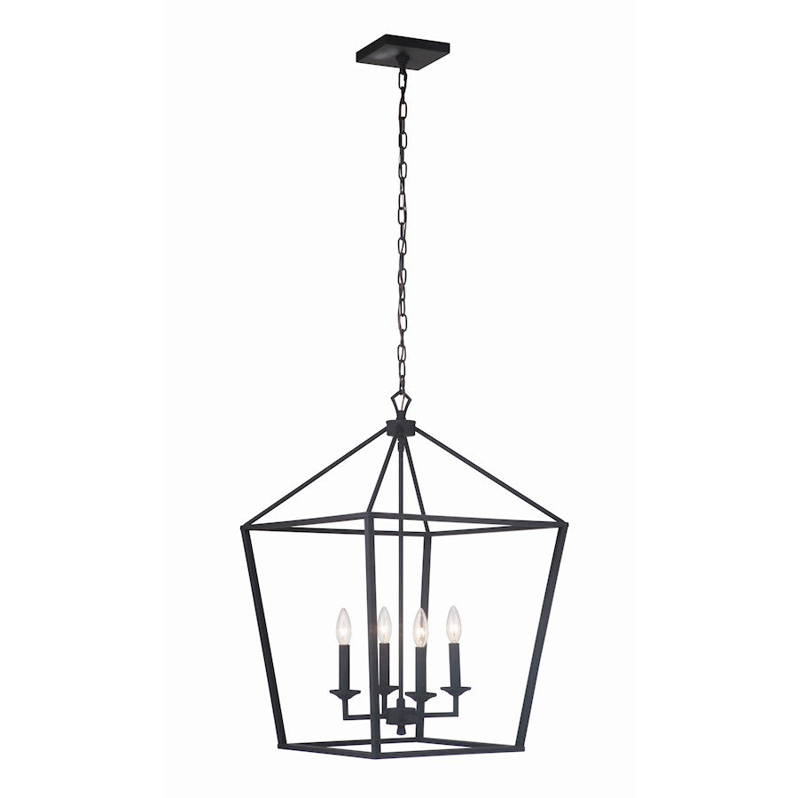 Craftmade Flynt 4 Light Large Foyer, Flat Black - 52936-FB