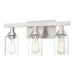 Craftmade Chicago 3 Light Vanity, Brushed Nickel/Clear Seeded - 53103-BNK