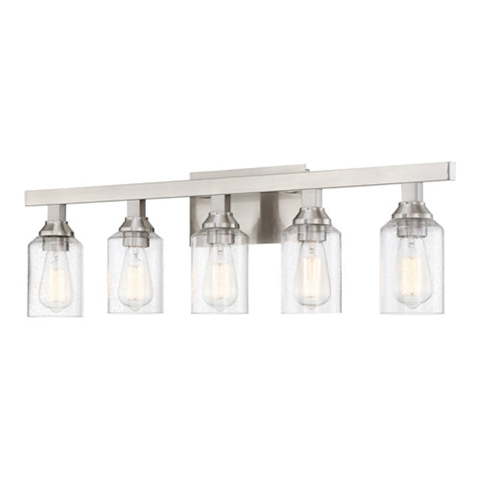 Craftmade Chicago 5 Light Vanity, Brushed Nickel/Clear Seeded - 53105-BNK