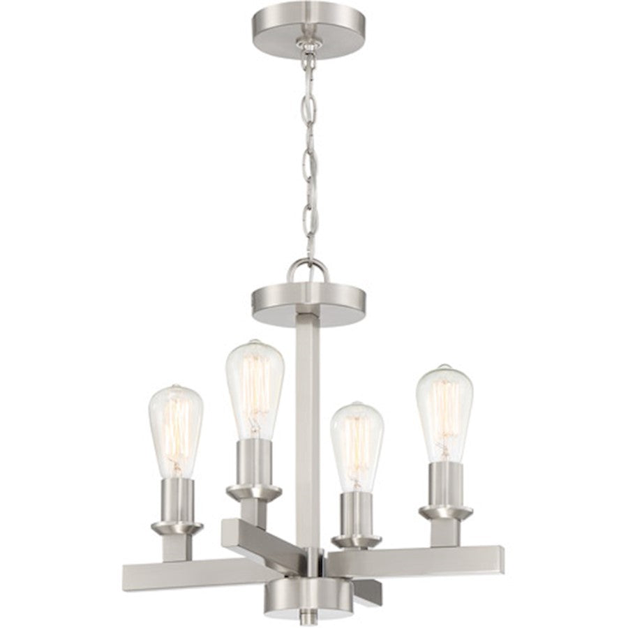 Craftmade Chicago 4 Light Convertible Semi Flush, Brushed Nickel - 53154-BNK