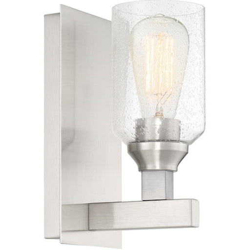 Craftmade Chicago 1 Light Wall Sconce, Brushed Nickel/Clear Seeded - 53161-BNK
