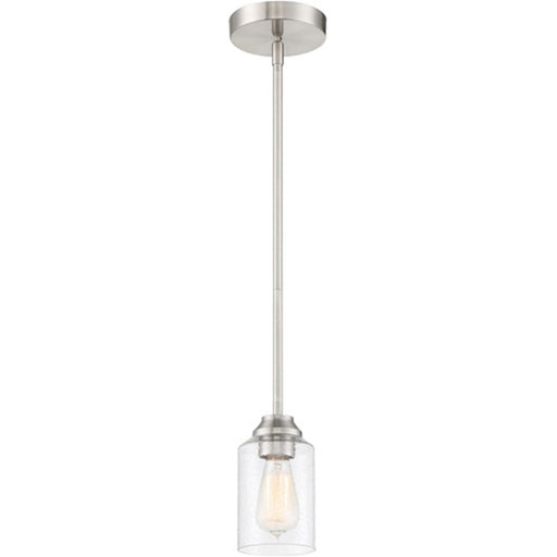 Craftmade Chicago 1 Light Mini Pendant, Brushed Nickel/Clear Seeded - 53191-BNK