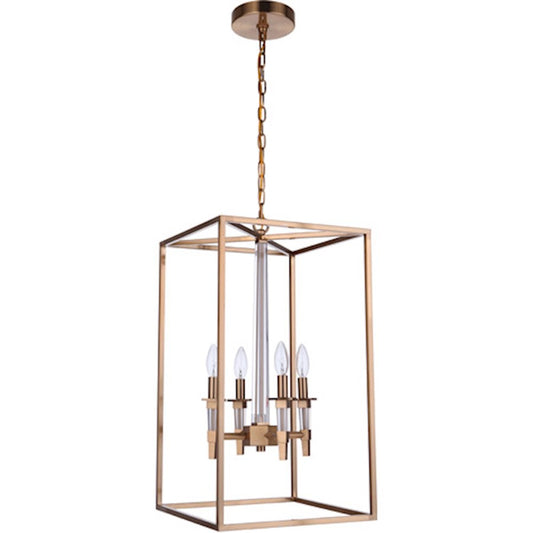 Craftmade Tarryn 4 Light Foyer Pendant, Satin Brass - 53234-SB