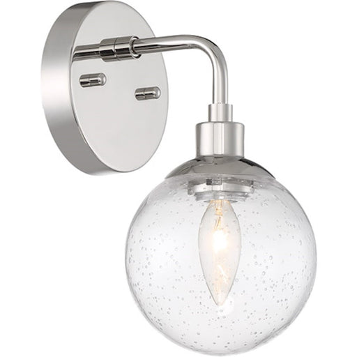 Craftmade Que 1 Light Wall Sconce, Chrome/Clear Seeded - 53301-CH