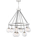 Craftmade Que 9 Light Chandelier, Chrome/Clear Seeded - 53329-CH
