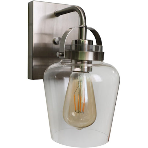 Craftmade Trystan 1 Light Wall Sconce, Brushed Polished Nickel/Clear - 53501-BNK