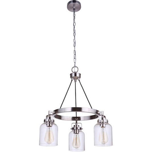 Craftmade Foxwood 3 Light Chandelier, Brushed Polished Nickel - 53623-BNK